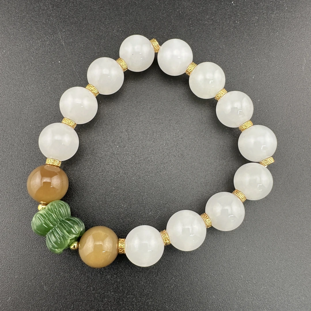 BY1113FWM标073 北玉精选 和田玉手串 多样性发货