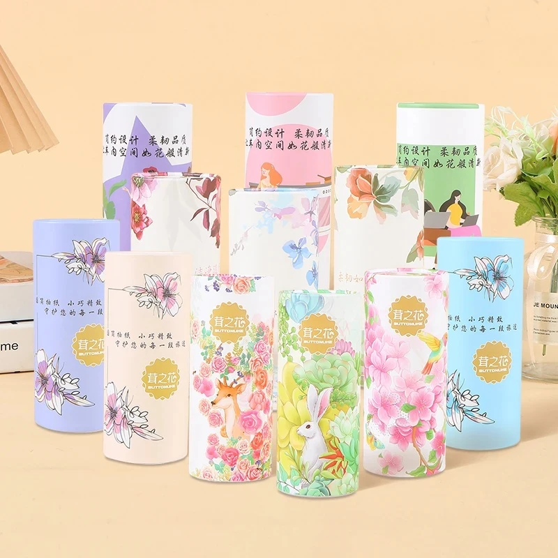 【3筒装】经典清新花色圆筒抽纸车载商用家用出行便携纸筒纸巾