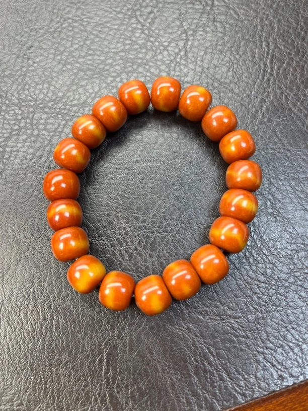 天然河磨玉12老型手串