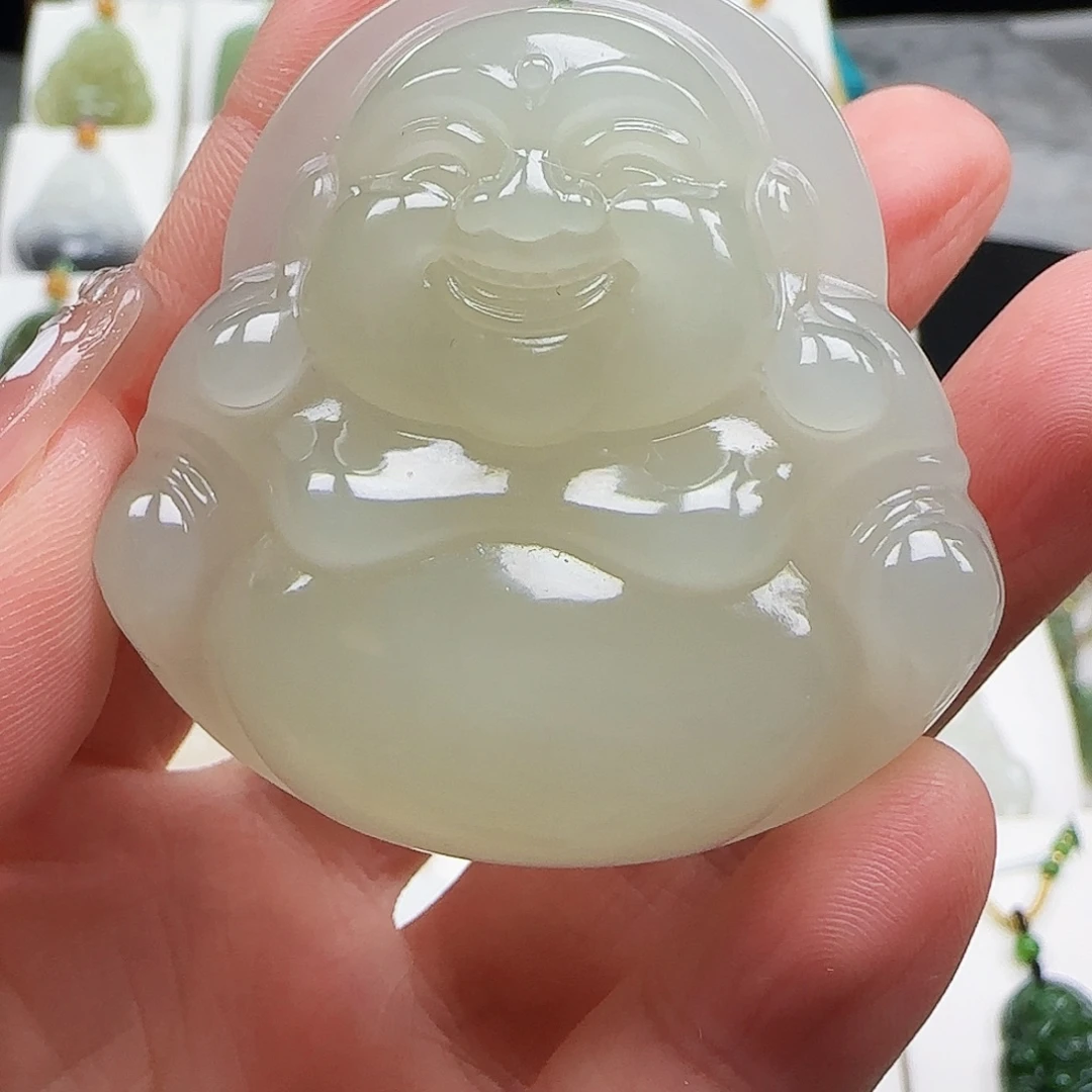 和田玉足金镶嵌颈饰50