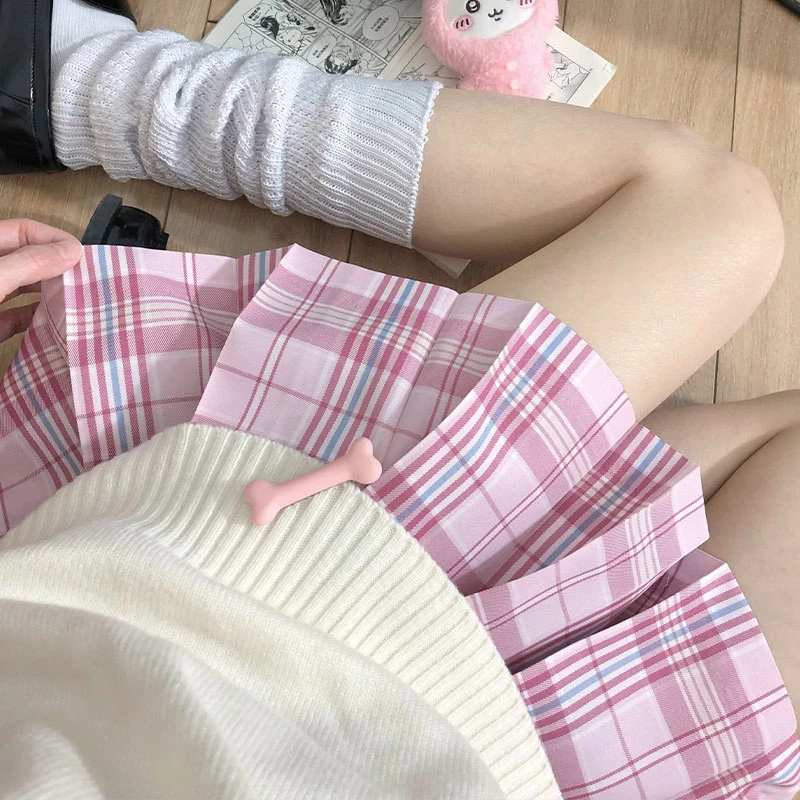梨筏信【樱花季】夏季原创正版jk制服格裙甜美学院风百褶裙半身裙