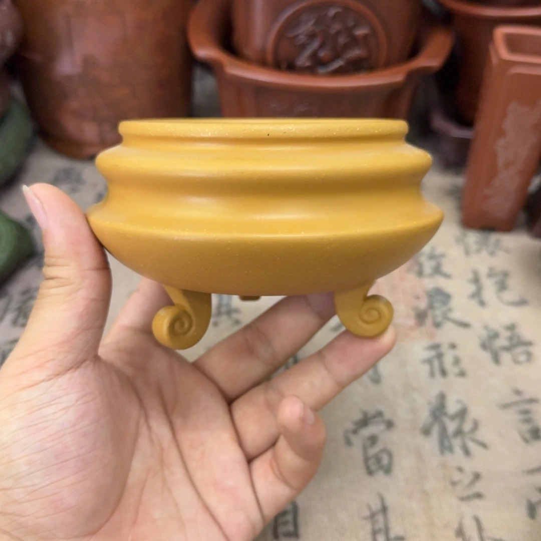 紫砂花盆8.5x4.5内经紫砂花盆瑕疵