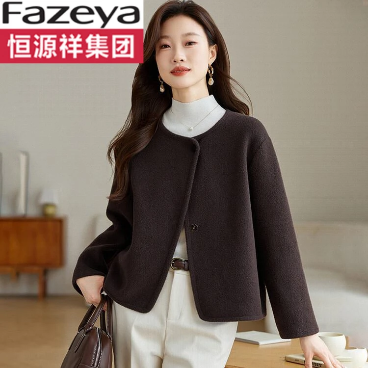 小个子短款毛呢外套秋冬女士小香风爆款洋气双面呢