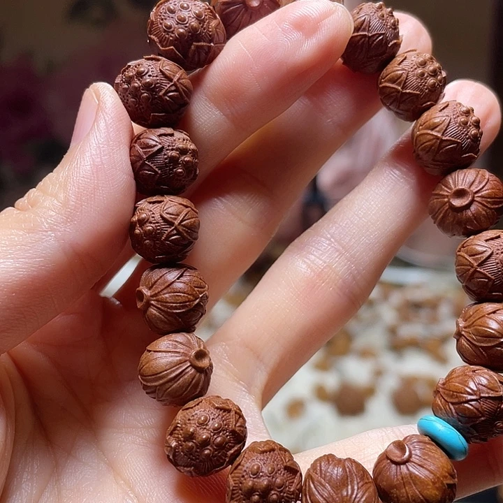 橄榄核手串/手链龙纹桃核。莲蓬