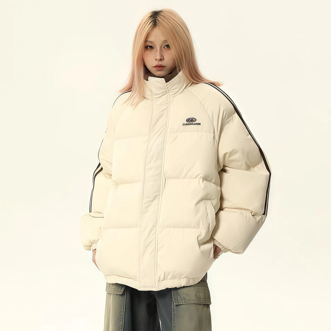 美式潮牌BF风复古加厚羽绒棉服女秋冬新款宽松显瘦面包服棉袄外套