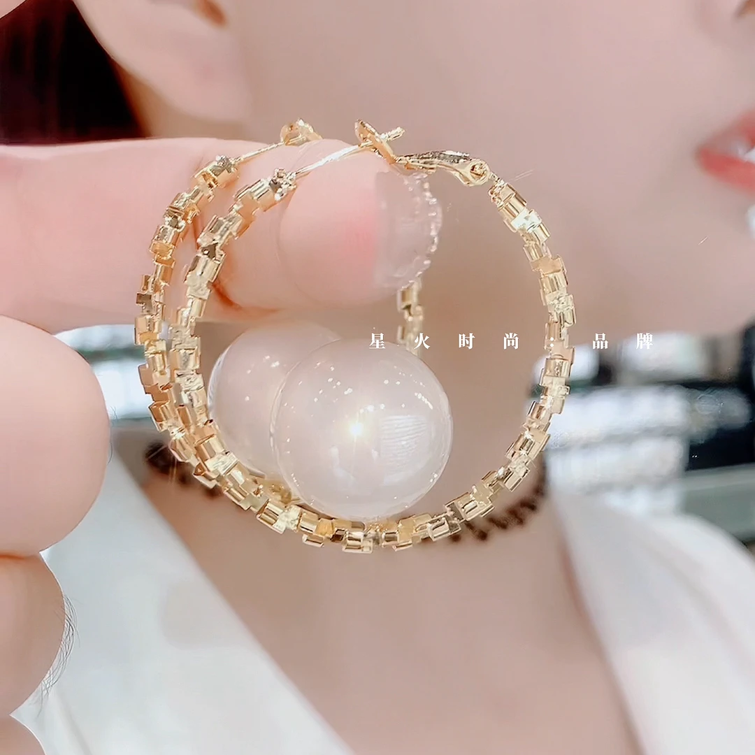 铜合金仿珍珠耳饰 793-温柔珠珠S925银针高级显白灵动气质耳环