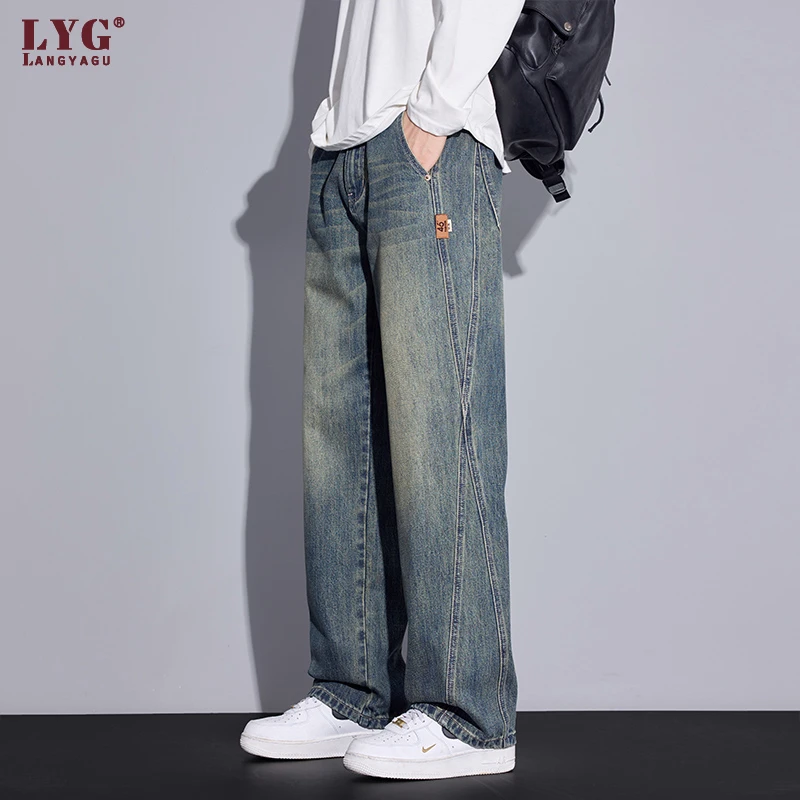复古牛仔裤男士2025秋季新款宽松直筒潮牌百搭水洗休闲长裤子男款