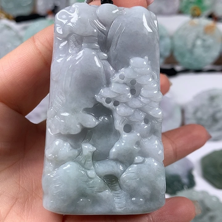 翡翠未镶嵌颈饰山水福利