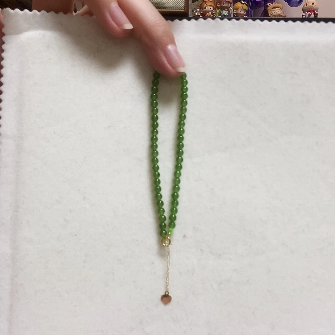 和田玉手链18K金镶嵌简单