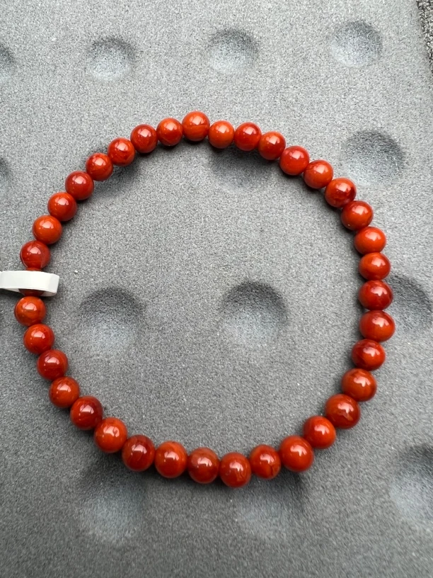 K20南红微透牛血俏色手串5mm多样性发一件