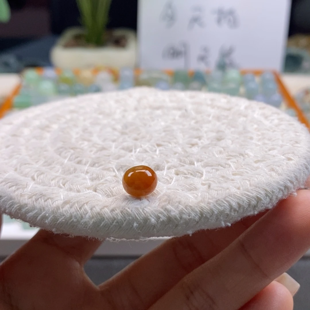 翡翠散珠天然翡翠红翡7.8×6.1