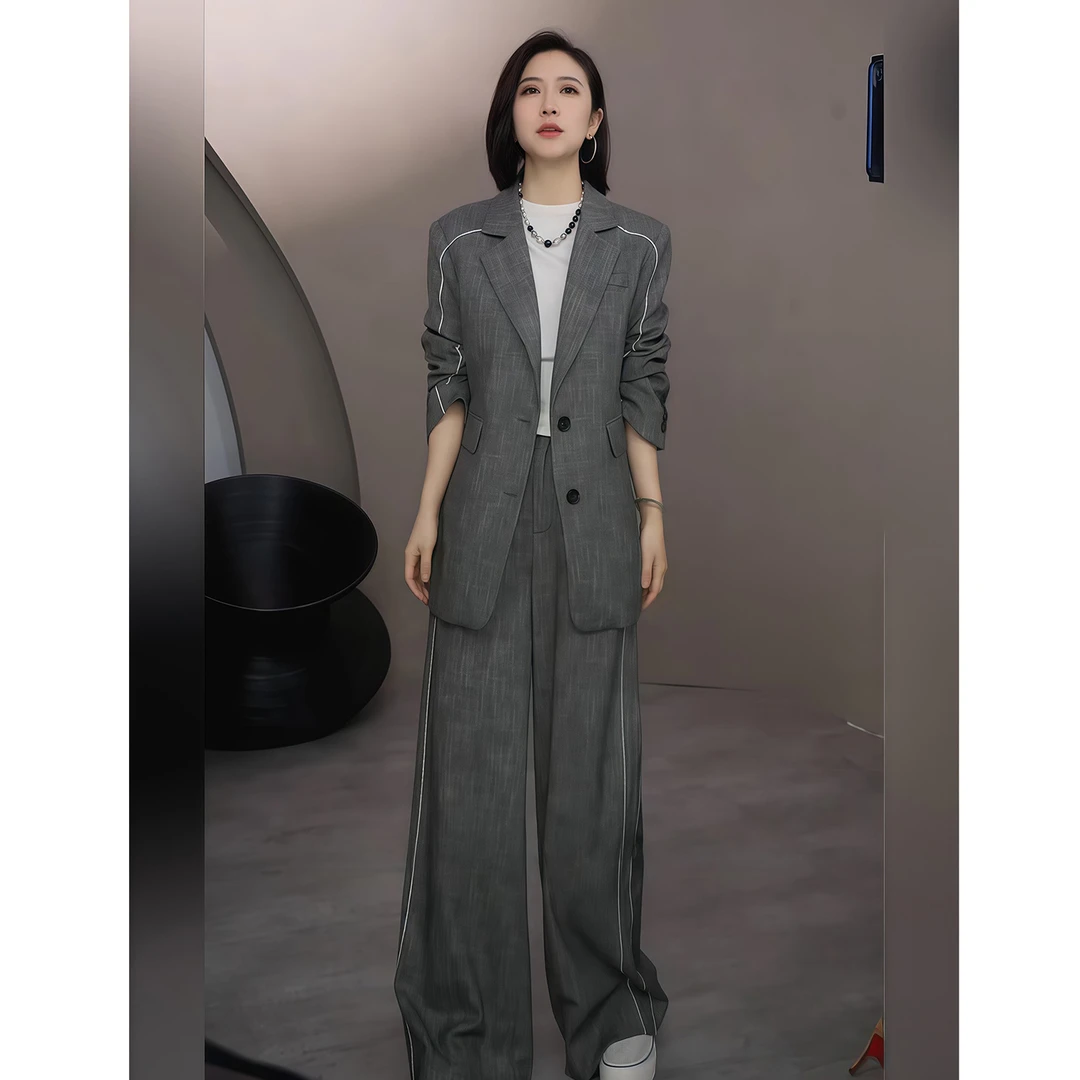 淡人高知老钱风穿搭贵气高级感时尚西装套装女春秋外套两件套洋气