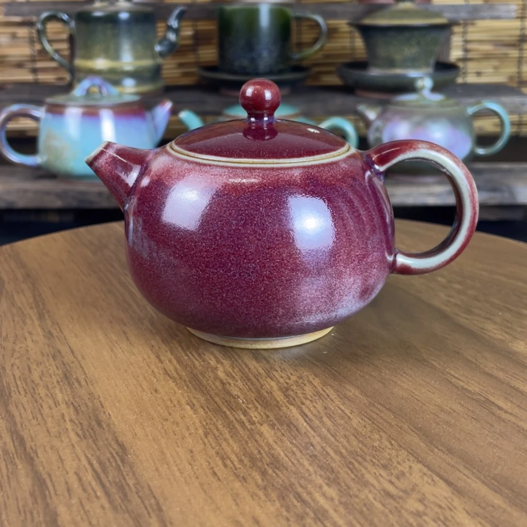 瓷片钧瓷西施壶手工