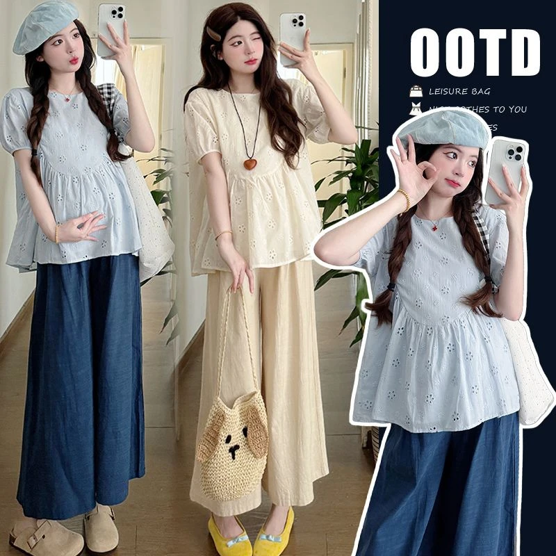 2025夏装套装百搭休闲慵懒风韩版时尚宽松舒适上衣+阔腿裤两件套