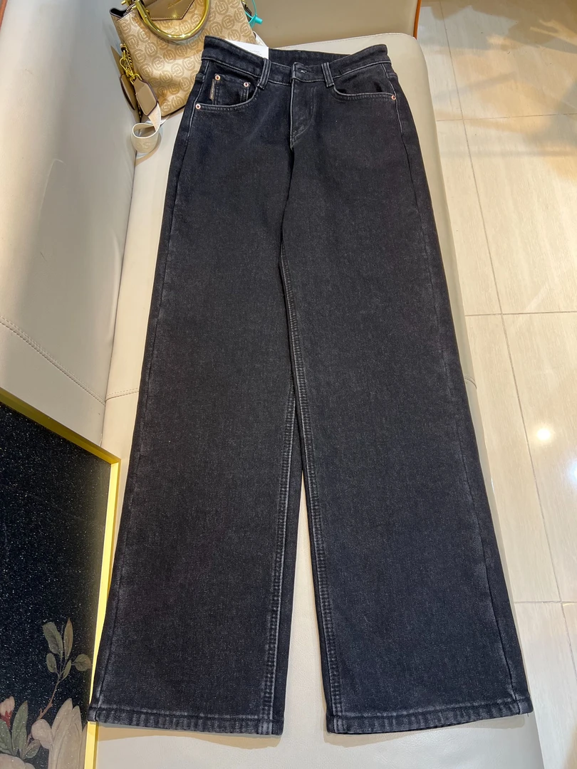秋冬宽松时尚新款加绒牛仔裤Y6218