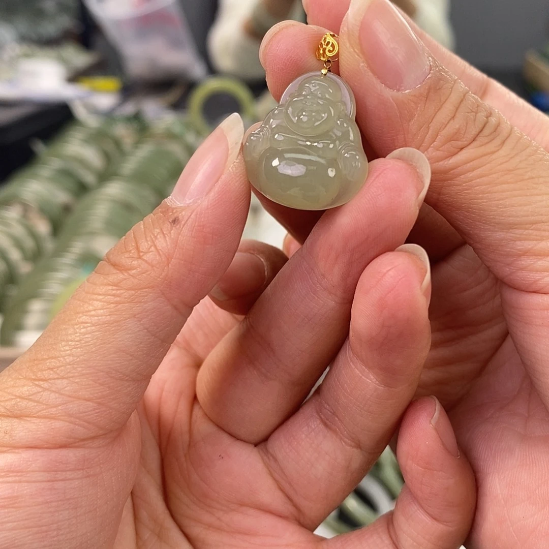 和田玉和田玉晴水佛公未镶嵌