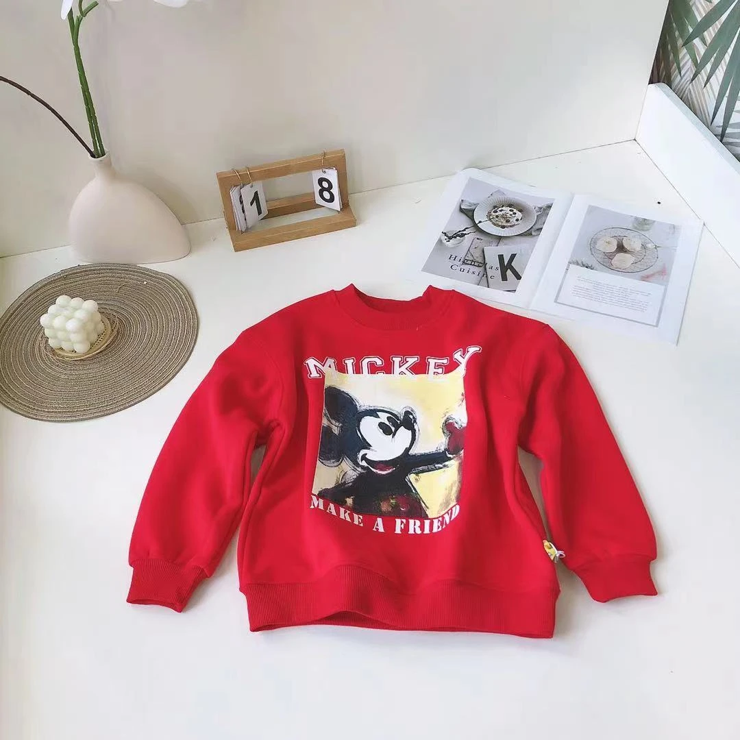 C120小喆大童加绒红色卫衣小奇款