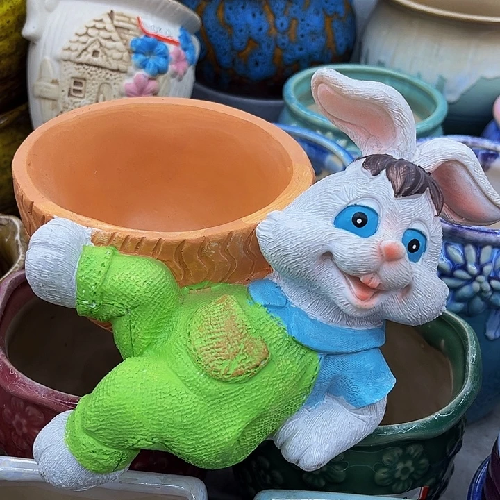 多肉绿植陶瓷花盆9.9包邮，有孔