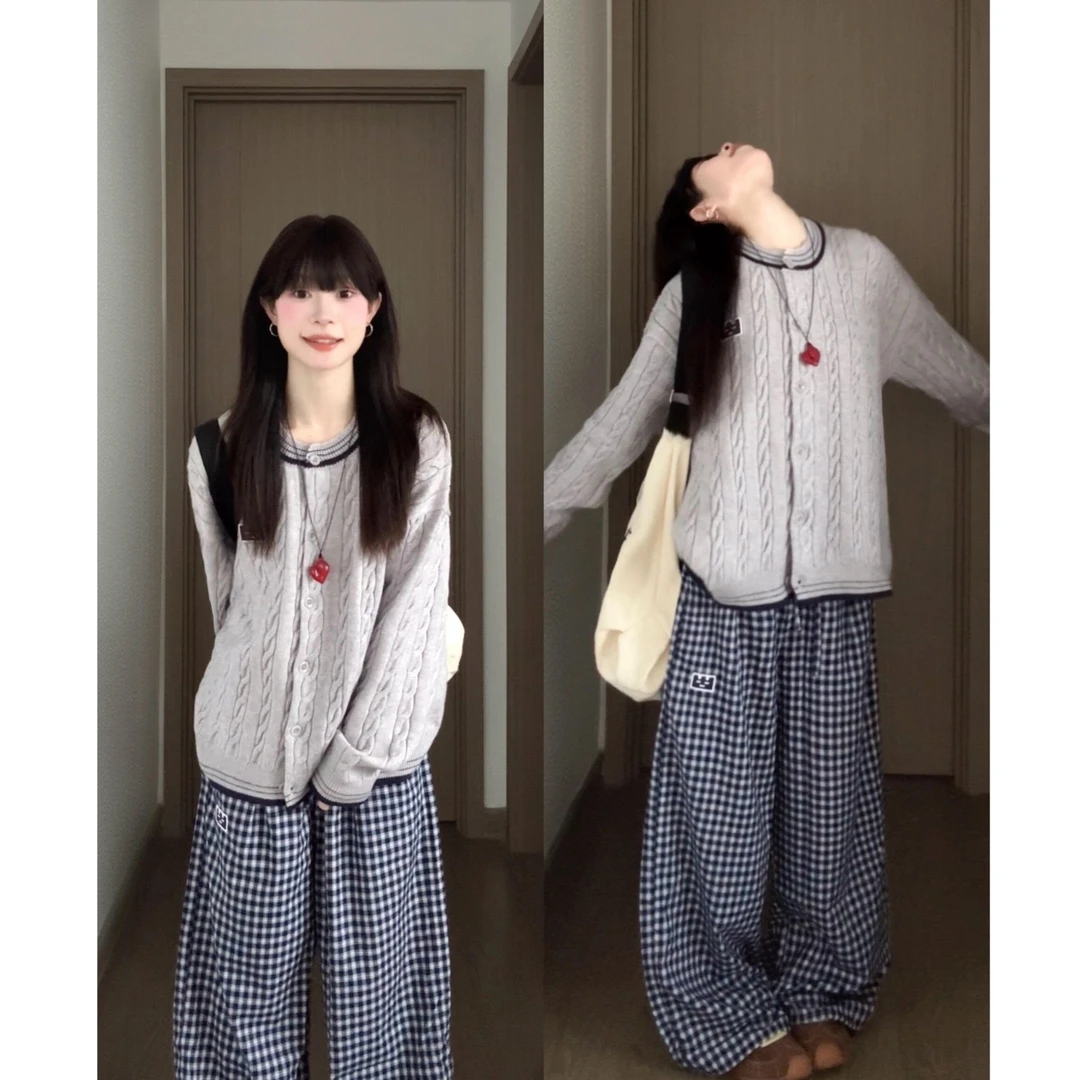 MARIE.COCO韩系慵懒感通勤松弛早秋季毛衣穿搭女日常休闲舒适裤子