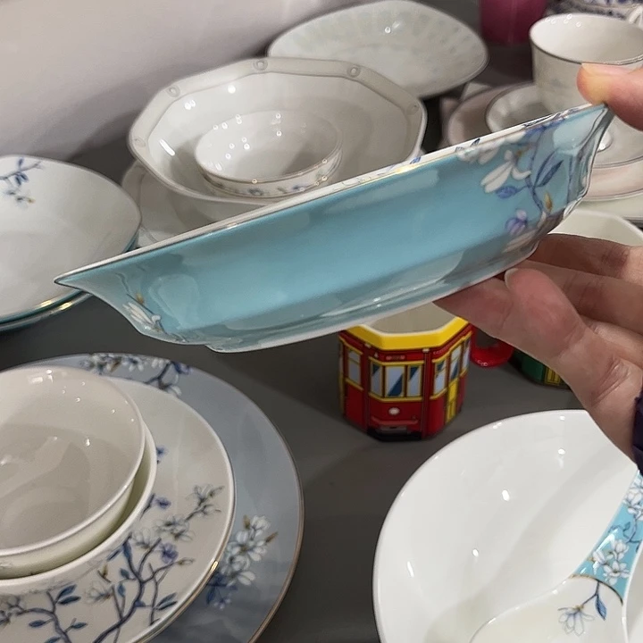 瓷片微瑕骨瓷富贵盘一个七寸