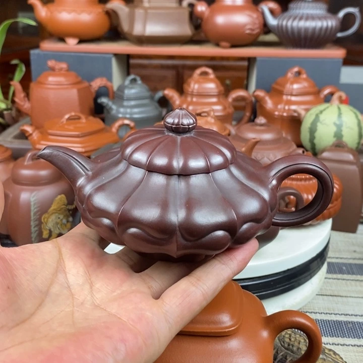 茶壶紫砂合菱260cc原矿老紫泥还原烧