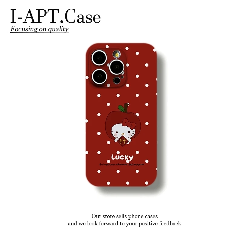 红底小波点KT苹果菲林软壳适用iPhone苹果16手机壳华为oppo小米vi