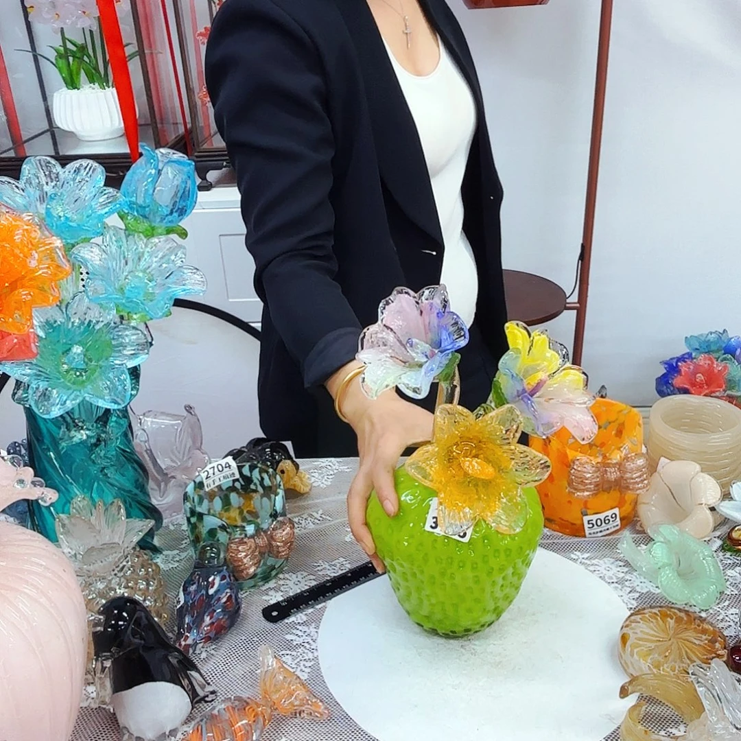 3花1瓶安妮家居琉璃摆件