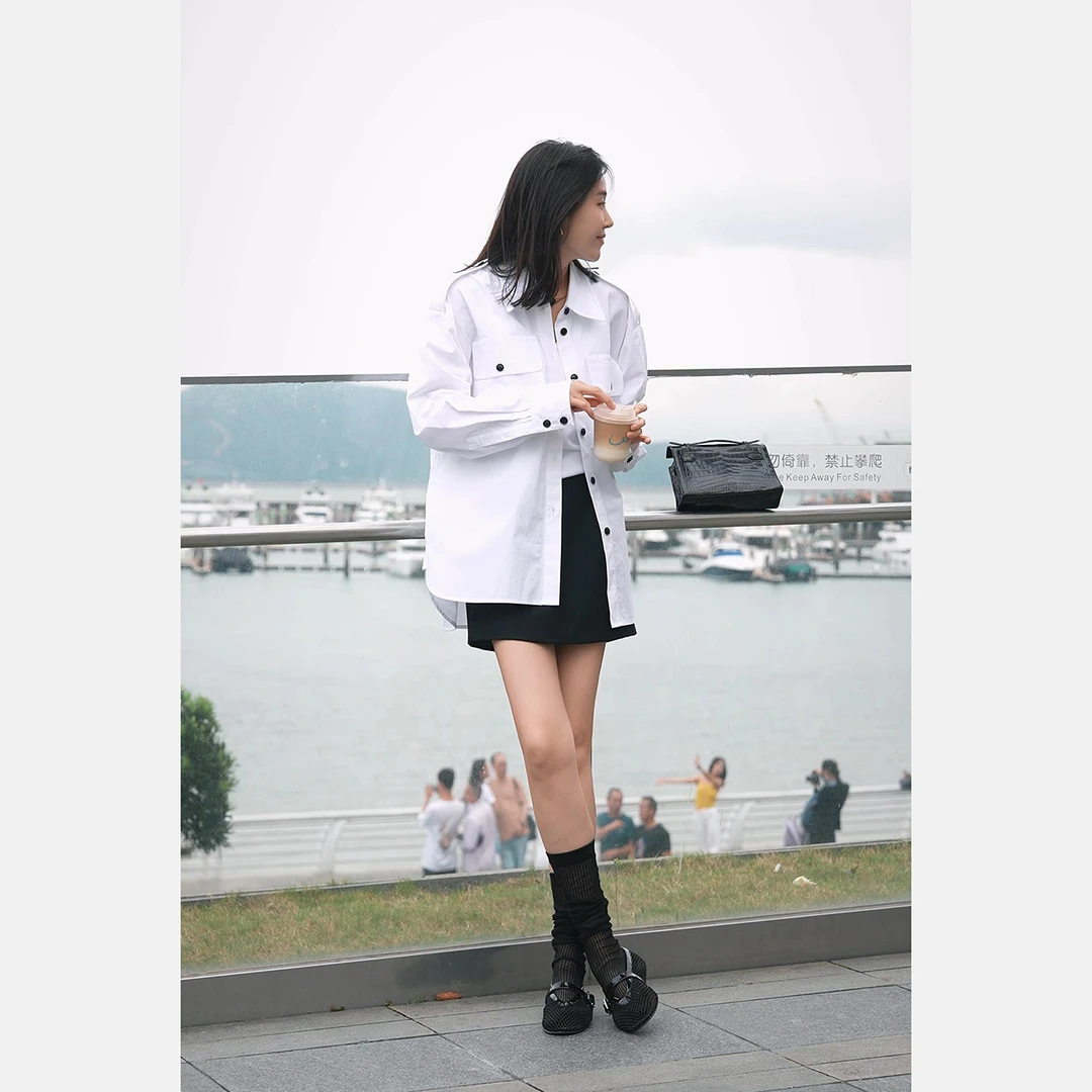 NO退NO换【FELOCCA】翻领气质时尚长袖衬衣衬衫  CC2148