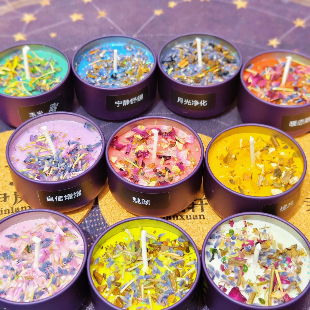 手作原创草药水晶许愿蜡烛整套 （10个）