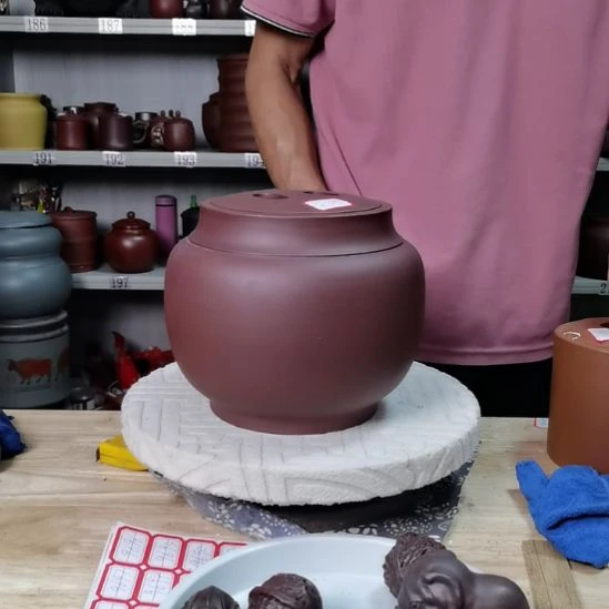 紫砂茶叶罐正品牛鼻盖两斤装8149