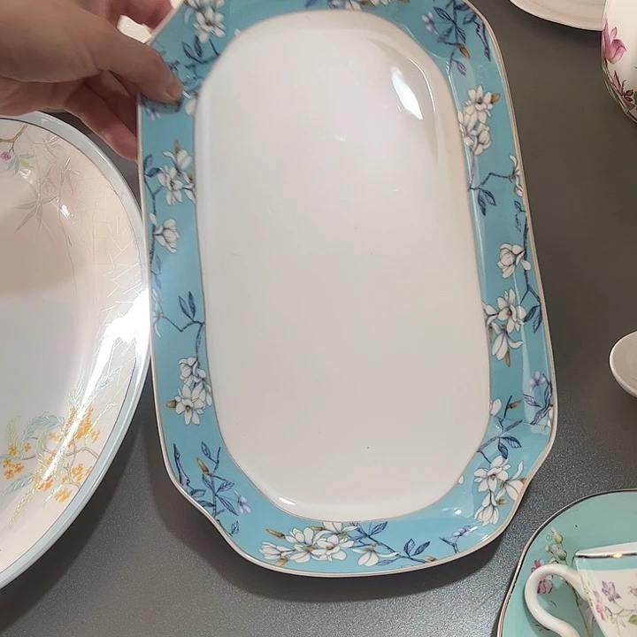 瓷片微瑕骨瓷鱼盘一个水云间