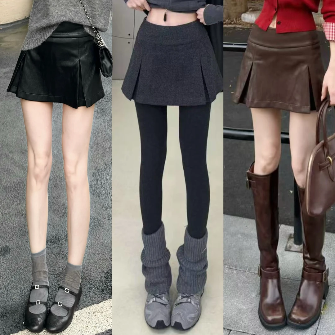 【都市腿精】初秋百褶小个子A板半身裙裤