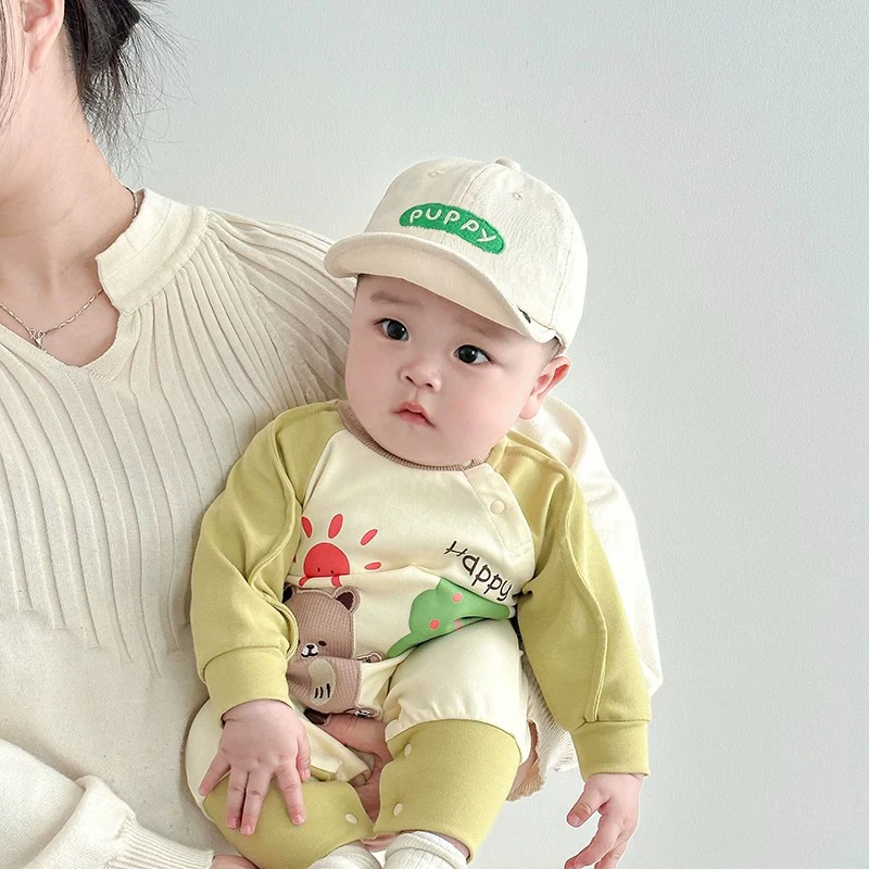 婴儿帽子春秋薄款洋气字母鸭舌帽男女宝宝小月龄遮阳防晒棒球帽夏