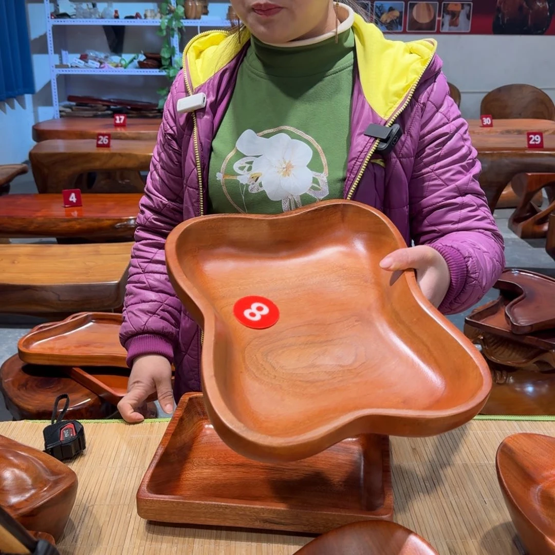 【闪购商品】笔*香樟实木果盘四叶草