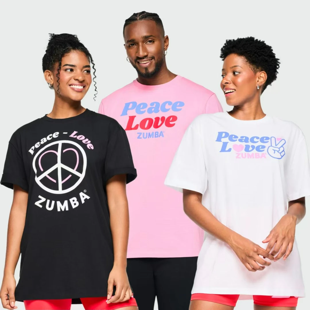 尊巴2025情人节基础款短袖男款女款现货ZUMBA全棉运动短袖宽松版