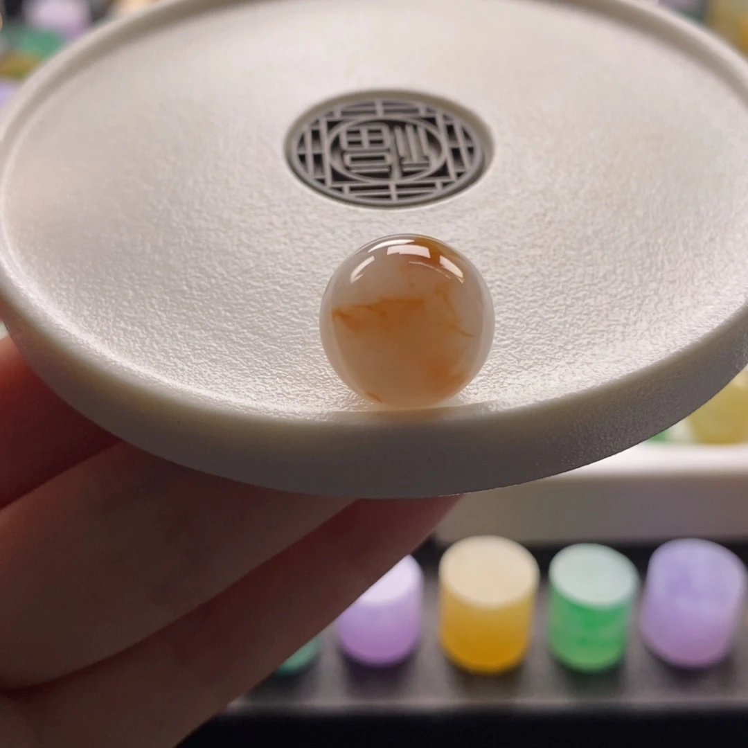 翡翠未镶嵌颈饰特色洒金圆珠卡13