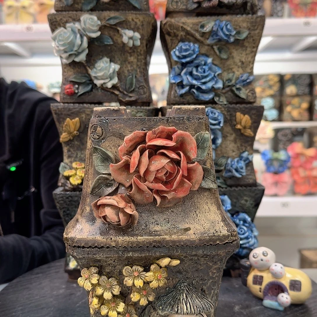 小***号青墨花器麦饭石花盆