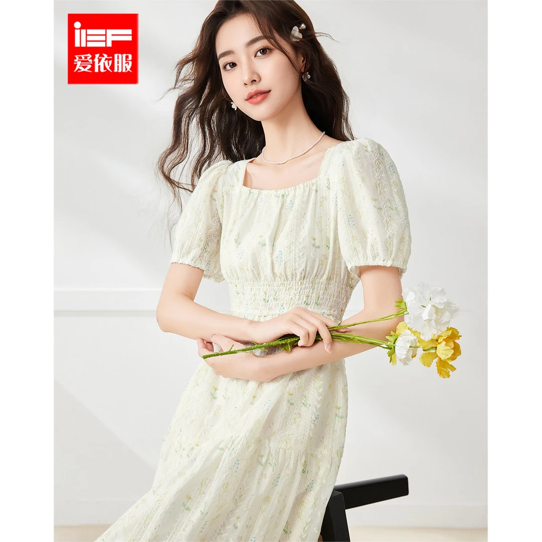 IEF/爱依服连衣裙2025夏季新款森系小清新淑女度假风显瘦连衣长裙