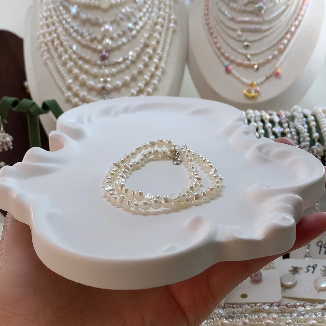 手绳银S925镶嵌淡水珍珠