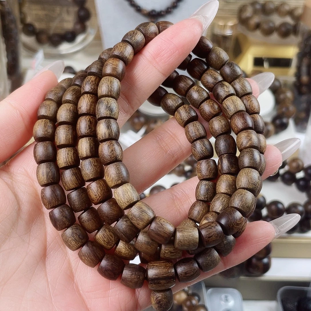 沉香手串富森红土沉窖藏古董玉化瘤疤0.8×108