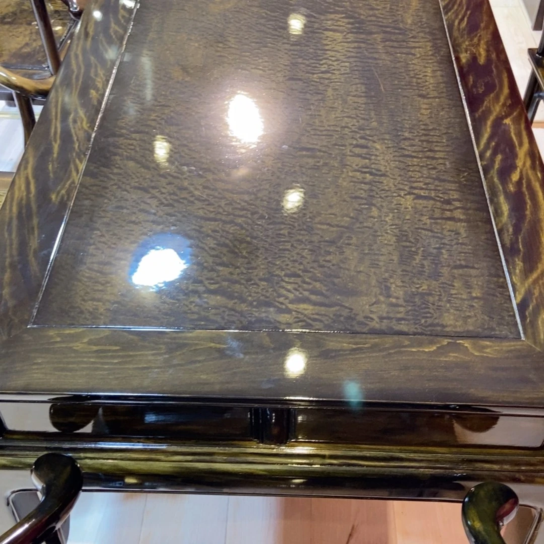 银***蚱楠木长方桌1.78金丝楠木