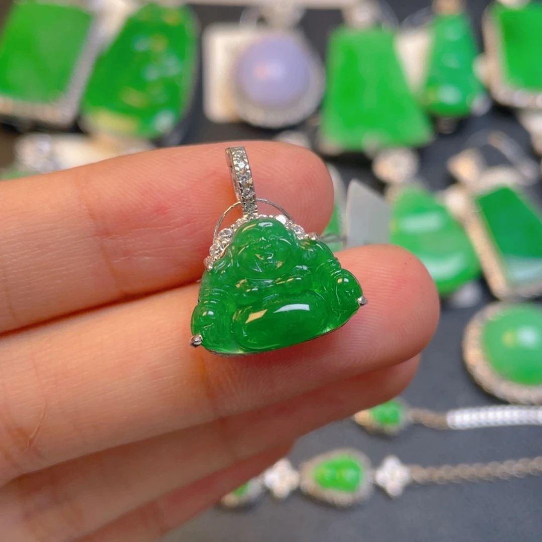 翡翠银S925镶嵌颈饰万能扣