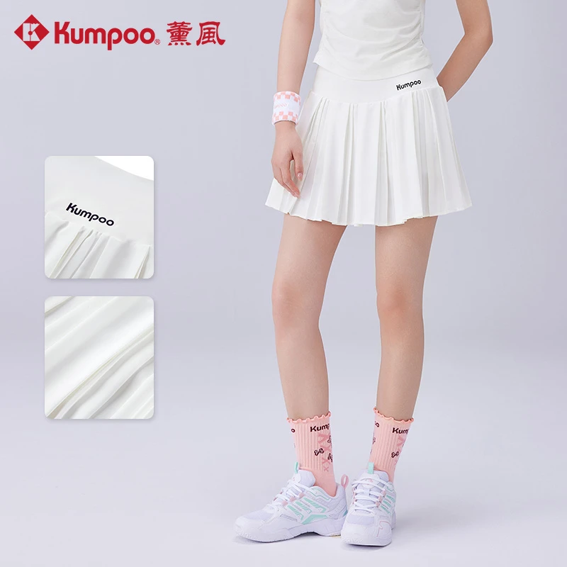 KUMPOO/薰风2025款羽毛球运动短裙透气速干夏季百褶裙K241W-7097