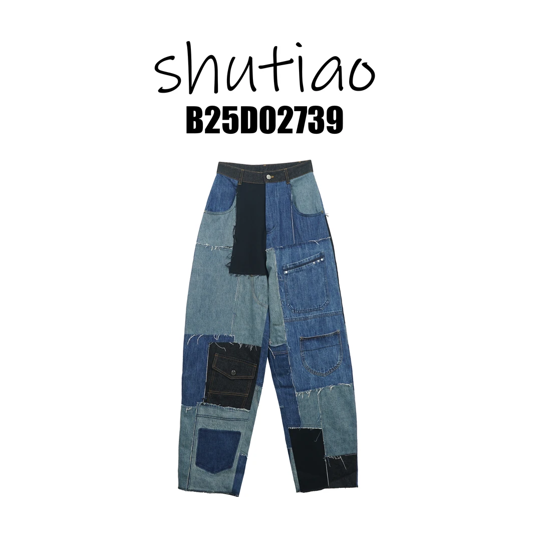 【SHUTIAO】2025夏季：新款小众设计款牛仔裤B25D02739