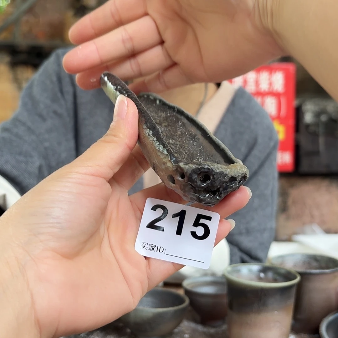 坭兴陶柴烧全手工原矿泥料杯茶则