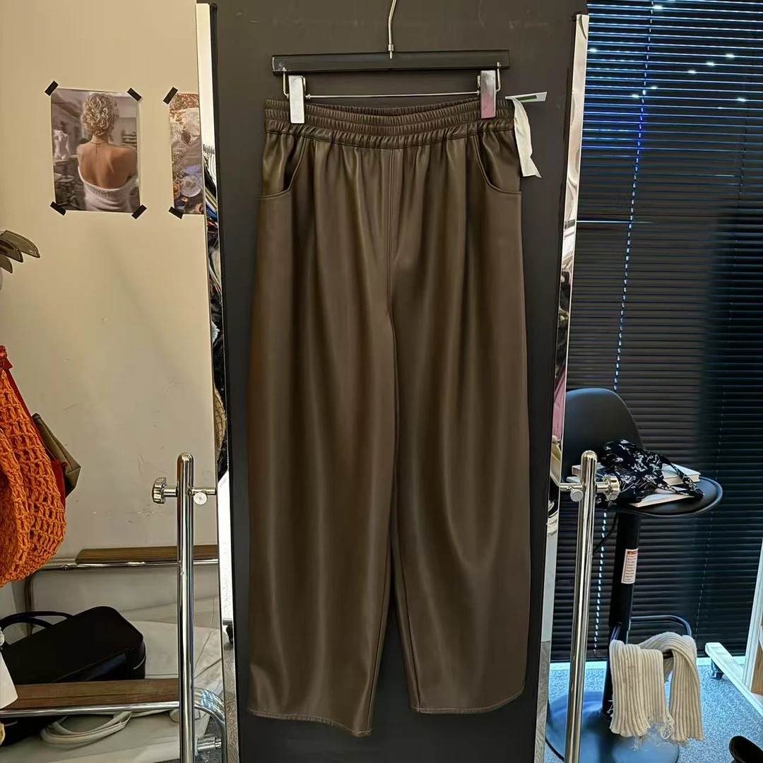 【清】NO退换-阔腿皮裤【70007】