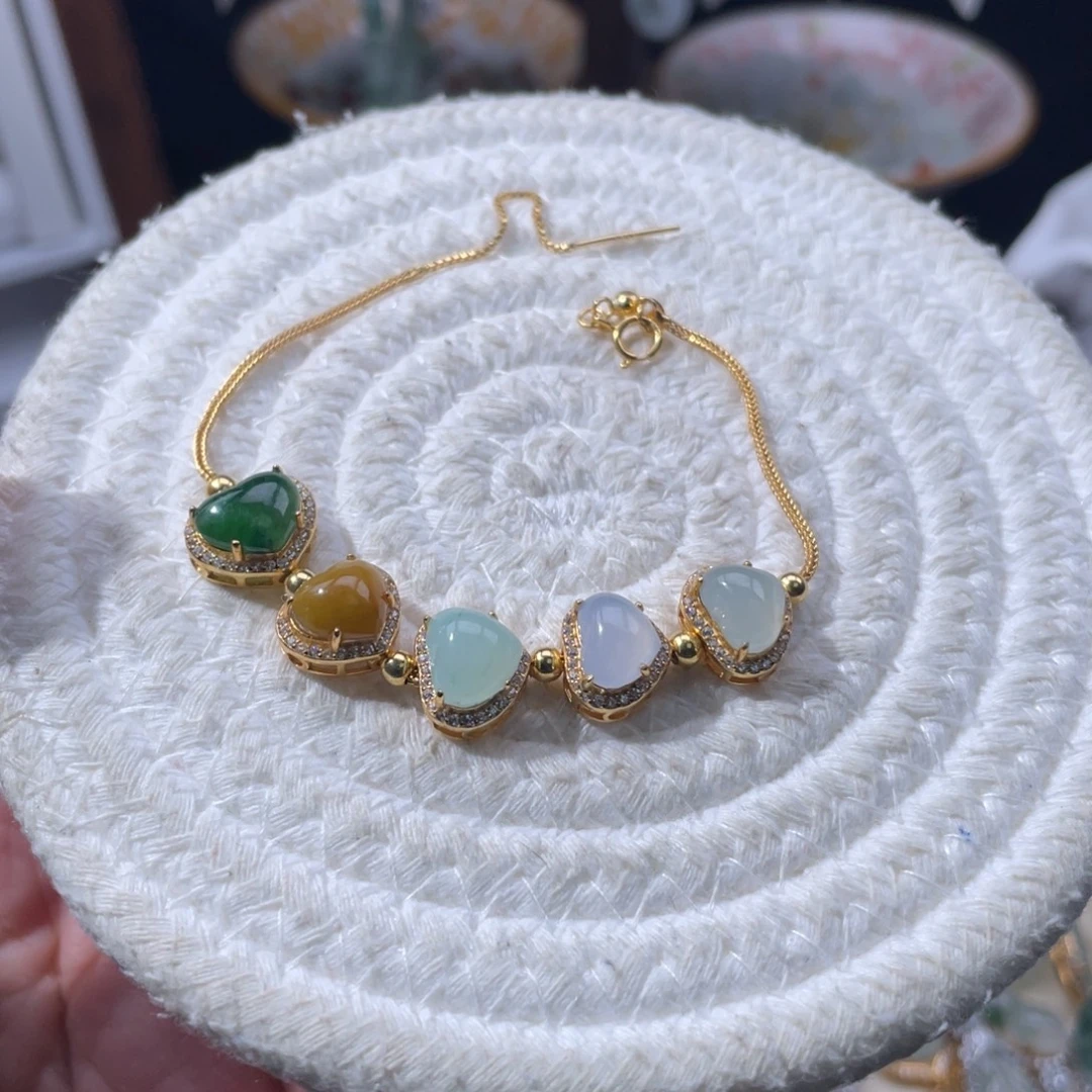 翡翠银S925镶嵌项链手链