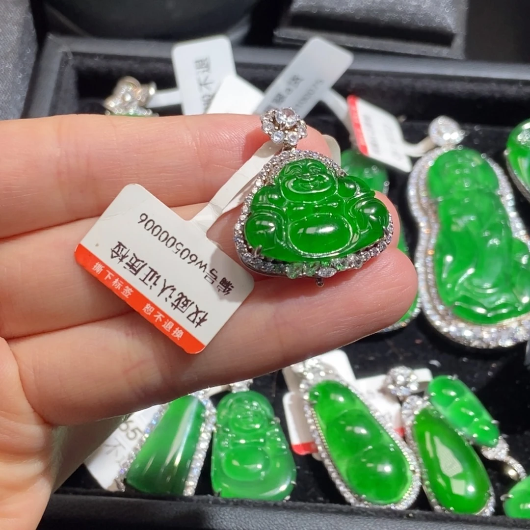 翡翠银S925镶嵌吊坠(不含链)