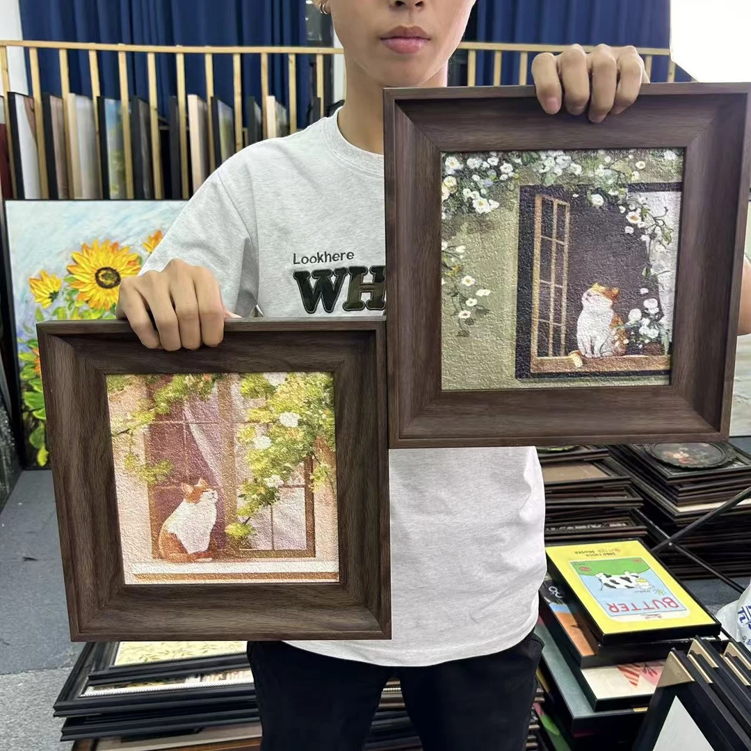 小猫北欧ins风装饰画适合客厅餐厅法式温馨挂画3030