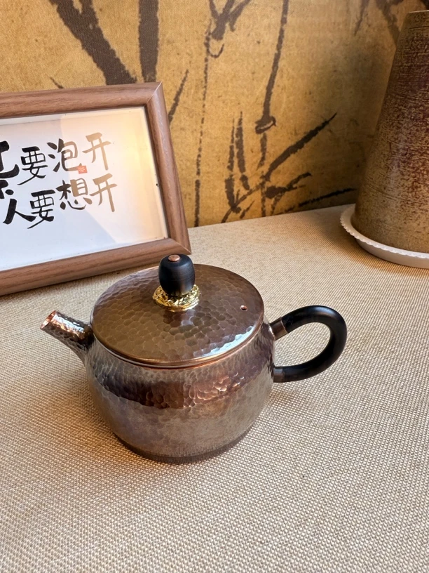 [大苏铜壶16]999新款壶尔摩斯汉瓦锤纹纯手工一张打焖泡壶家用